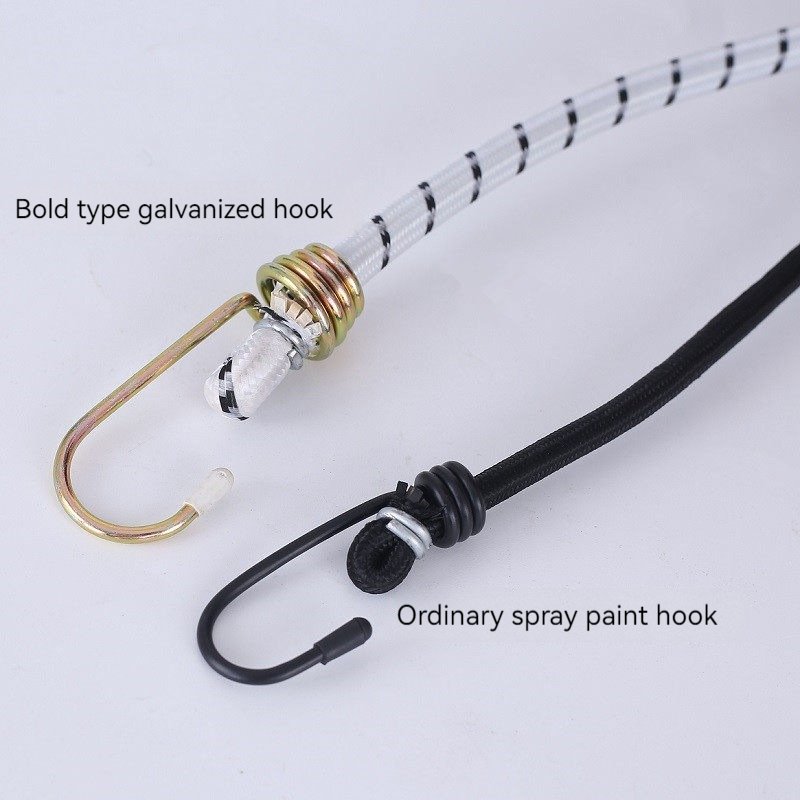 Factory price long round drawstring hook luggage rope rubber band strap rope to strengthen elastic rope band
