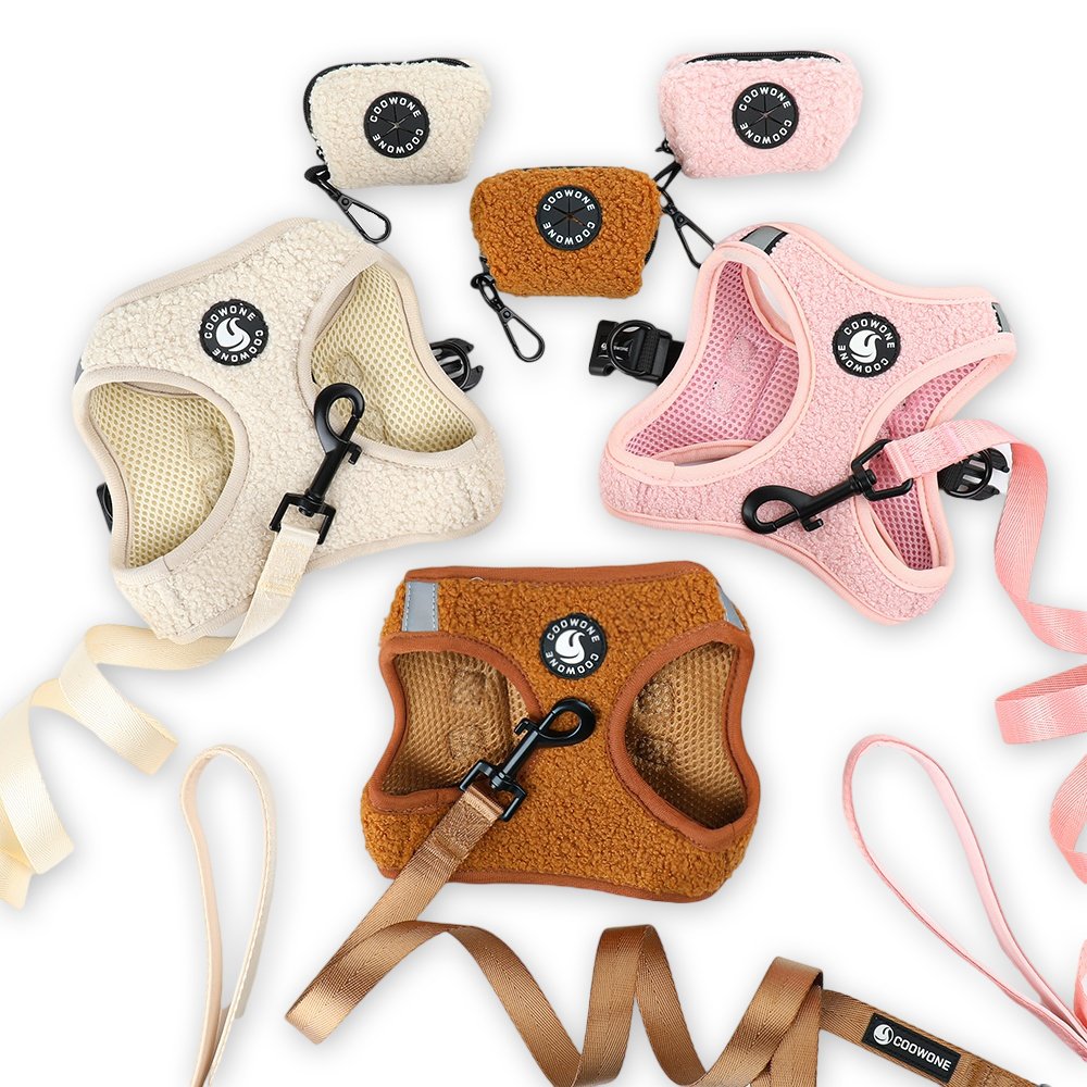 Personalized Sherpa Teddy Dog Harness Custom Designer Pet Harness Dog Leash Pet Collar Leash Bow Tie Set