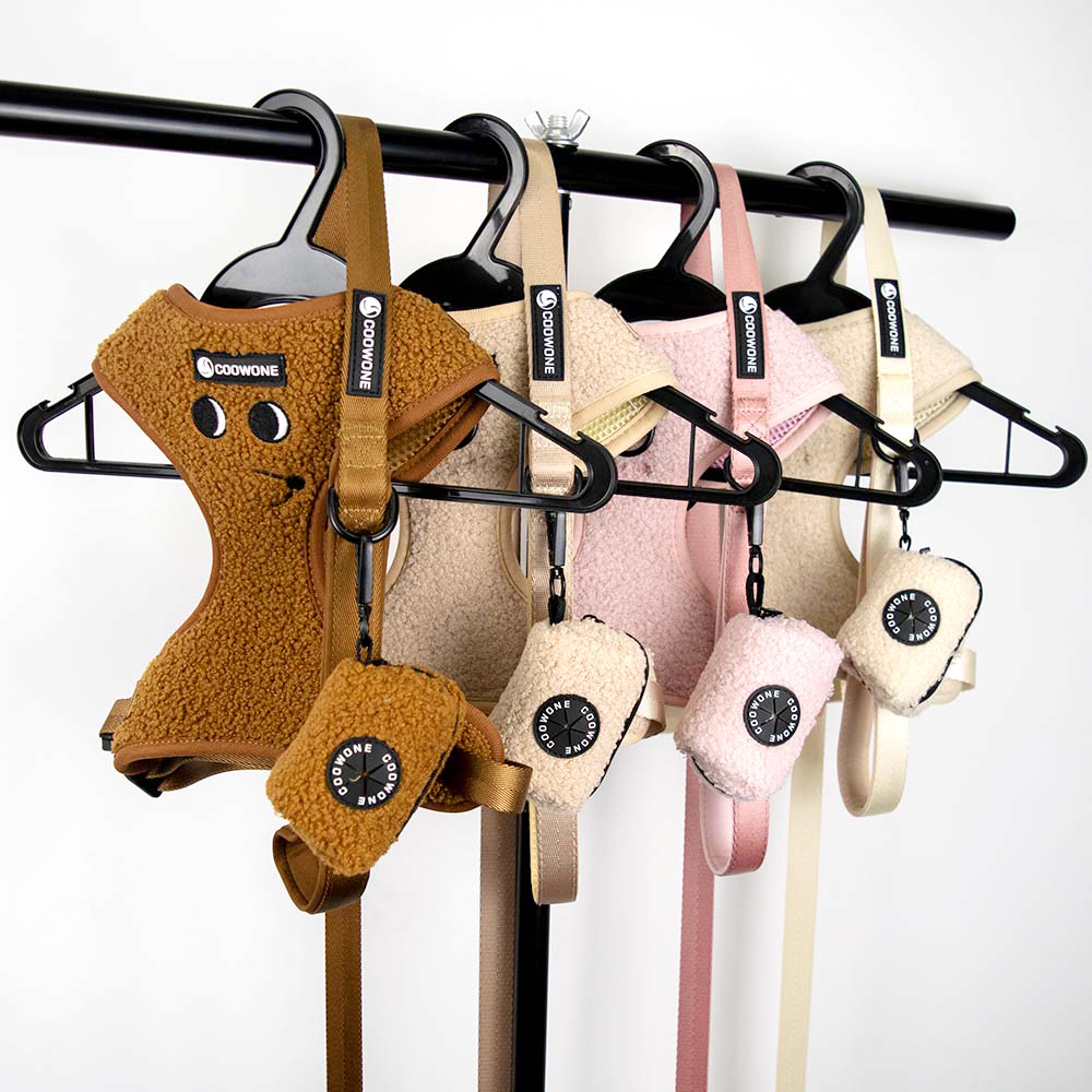 Personalized Sherpa Teddy Dog Harness Custom Designer Pet Harness Dog Leash Pet Collar Leash Bow Tie Set