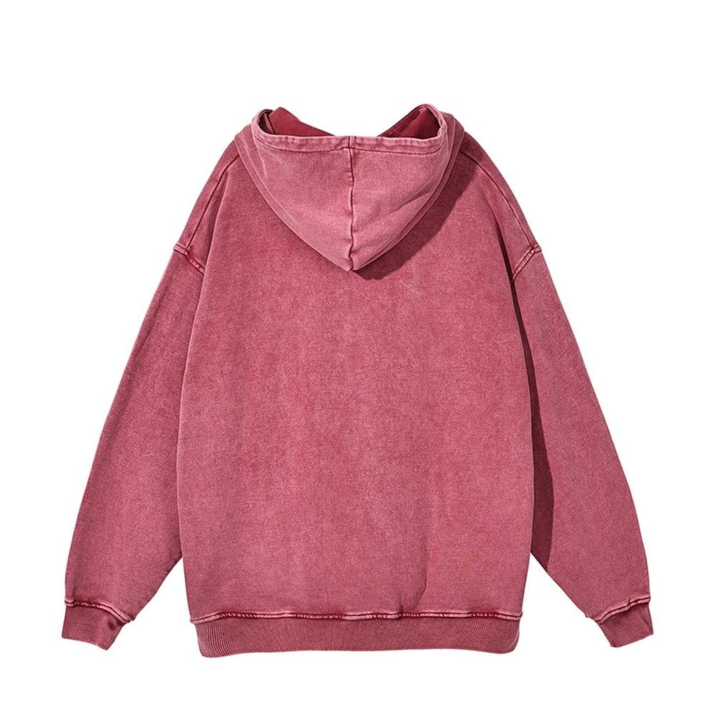 2024 Oversized Men's French Terry Hoodie Acid Wash Distressed 3D Print Winter Finch Garment Manufacturer Available In 6XL Sizes