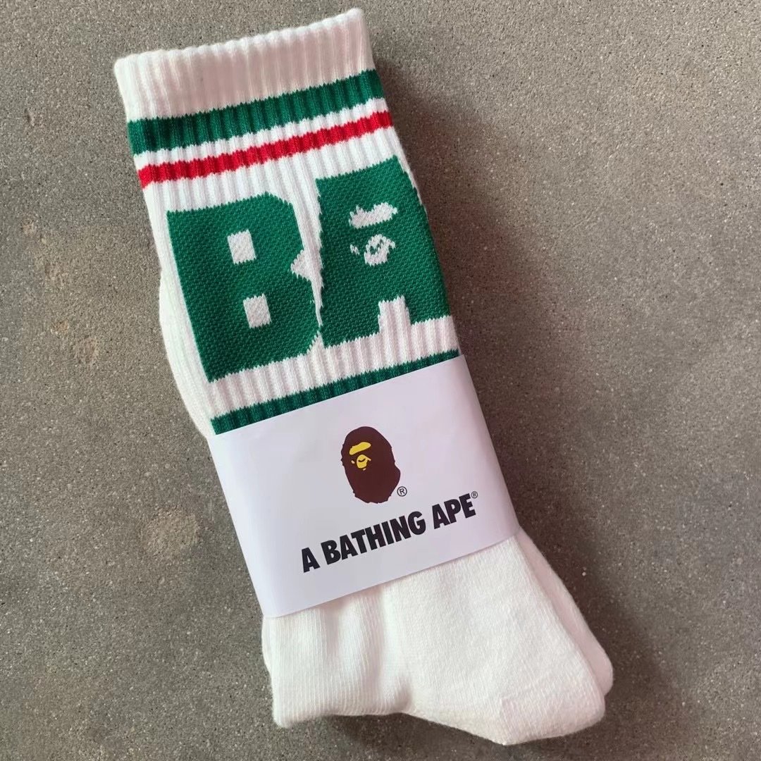 2024 Hot Sale Funny Novelty Fashion Colorful Cool Crazy Skateboard Unisex Tie Dye Crew Bapeee Ape Socks