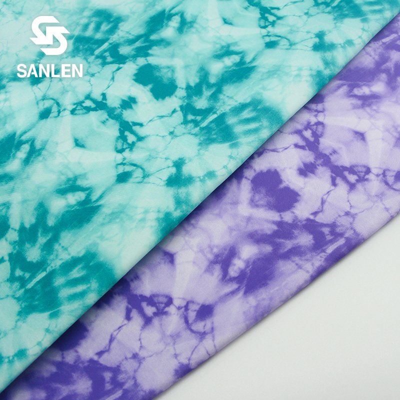 New Fashion 50D Color Changing Woven Woman Clothing Flower 100 Polyester Twill Digital Custom Printing Tie Dye Fabric For Jacket