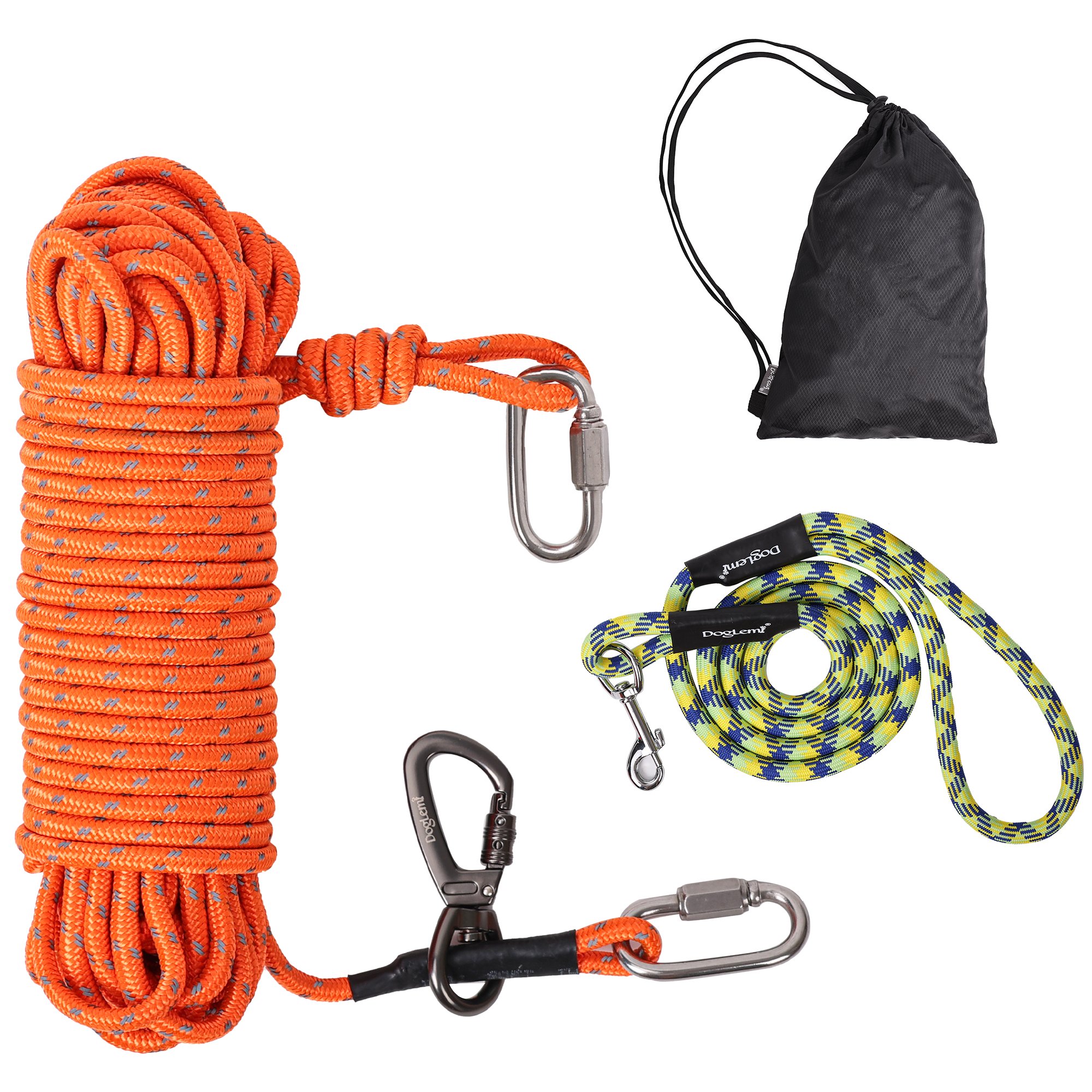 Custom Reflective Long leash dog 50ft 100ft Pet Tie Out Run Leash Lead Outdoor Camping Runner for Yard dog collar leash set