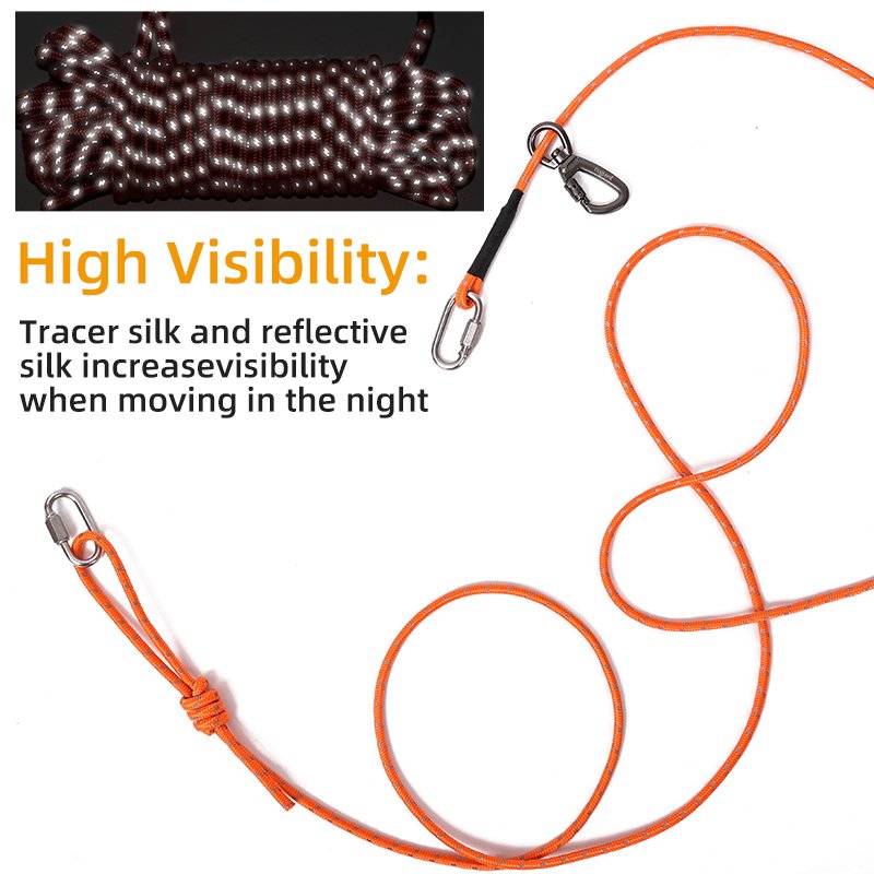 Custom Reflective Long leash dog 50ft 100ft Pet Tie Out Run Leash Lead Outdoor Camping Runner for Yard dog collar leash set