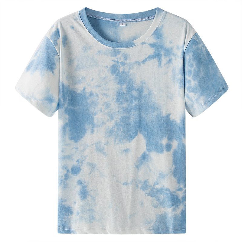 Custom tie dye crew neck t-shirts cotton new Regular Fit retro Silk screen print logo tops t shirt acid wash out men t shirt