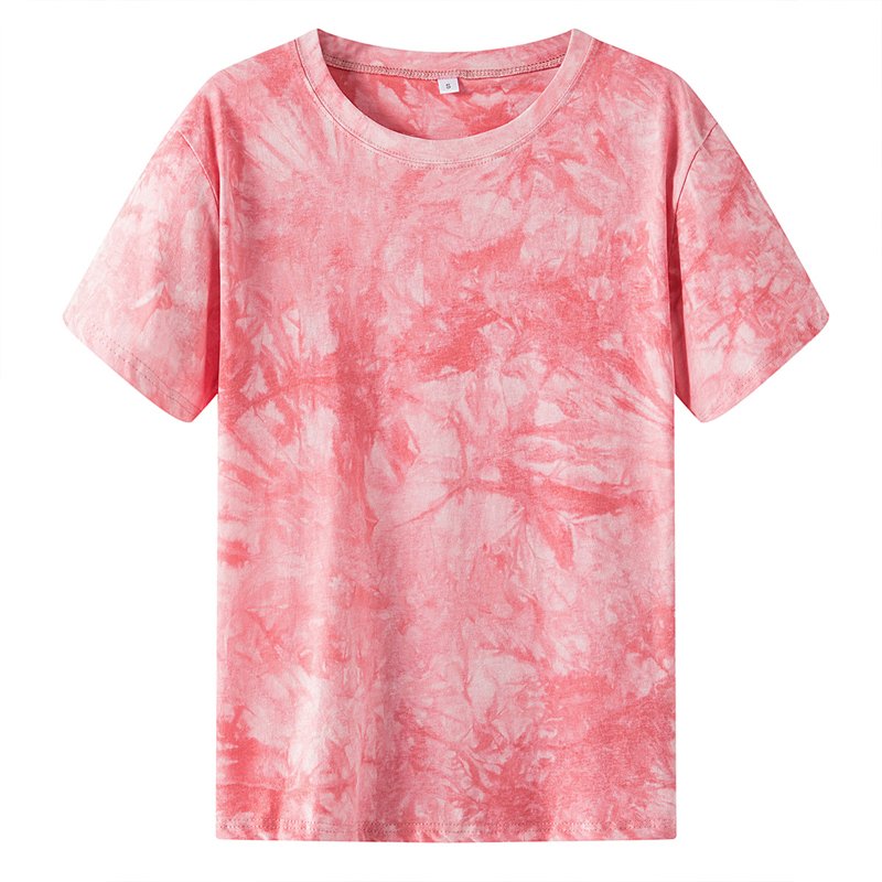 Custom tie dye crew neck t-shirts cotton new Regular Fit retro Silk screen print logo tops t shirt acid wash out men t shirt
