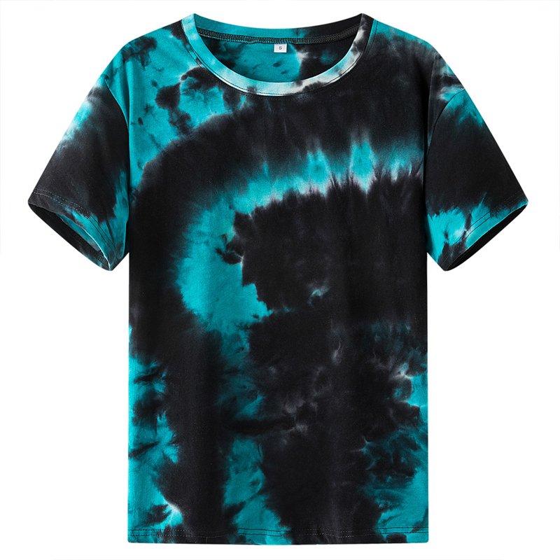 Custom tie dye crew neck t-shirts cotton new Regular Fit retro Silk screen print logo tops t shirt acid wash out men t shirt