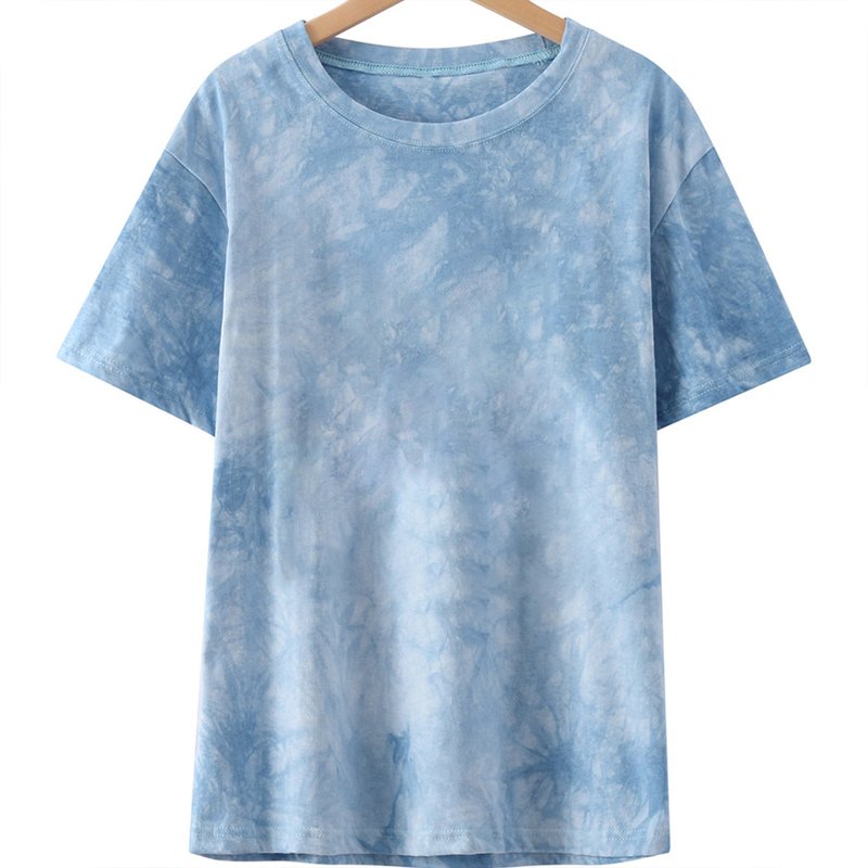 Custom tie dye crew neck t-shirts cotton new Regular Fit retro Silk screen print logo tops t shirt acid wash out men t shirt