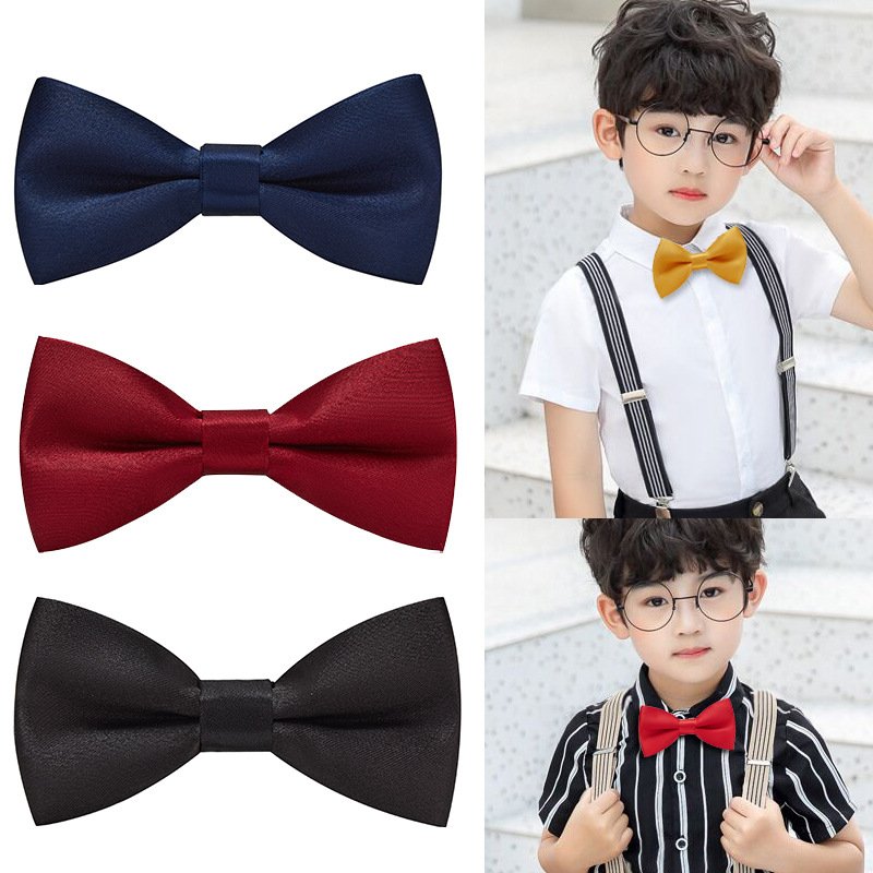 Solid Color Kids Bowtie Classic Children Bowties Wedding Accessories Gift Bow Tie Wholesale Bowknot Butterfly For Boys Girls
