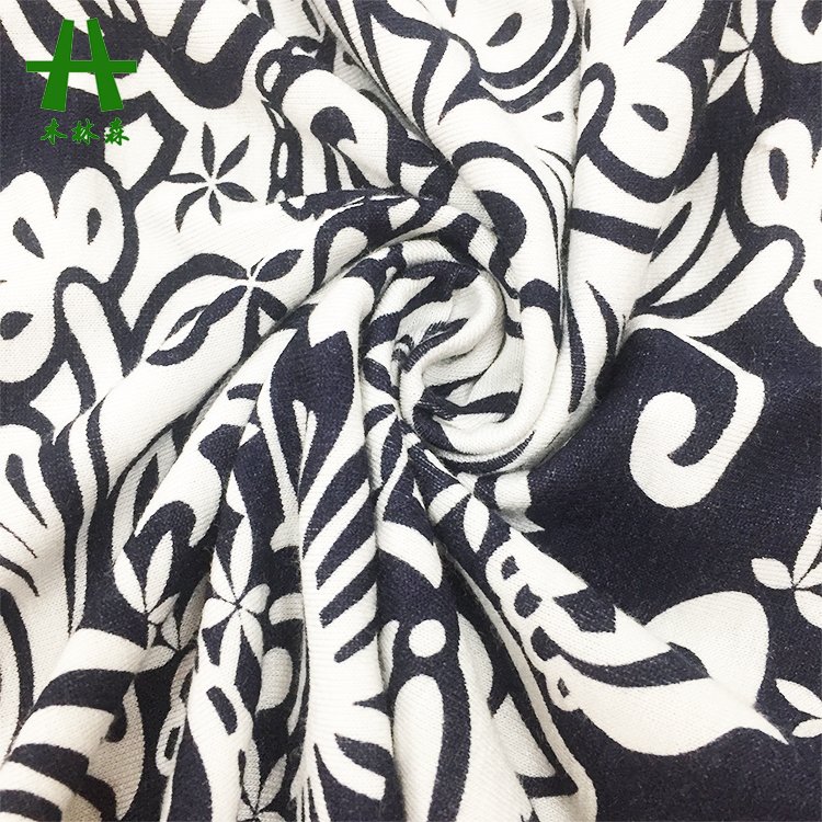 Knitted Single Jersey 96% Viscose 4% Spandex Open End OE Spun Rayon Elastane Print Fabric for Girl Dress