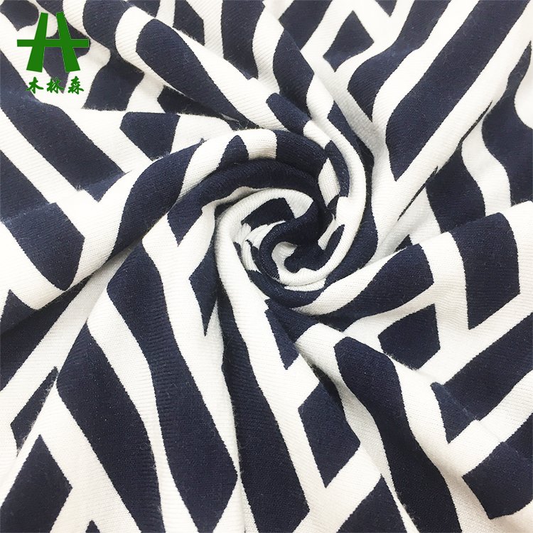 Knitted Single Jersey 96% Viscose 4% Spandex Open End OE Spun Rayon Elastane Print Fabric for Girl Dress