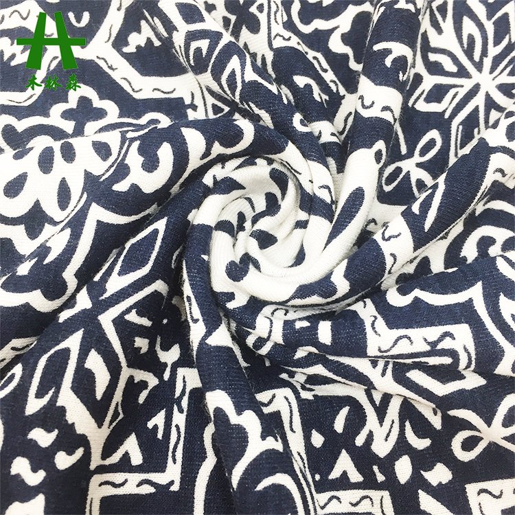 Knitted Single Jersey 96% Viscose 4% Spandex Open End OE Spun Rayon Elastane Print Fabric for Girl Dress