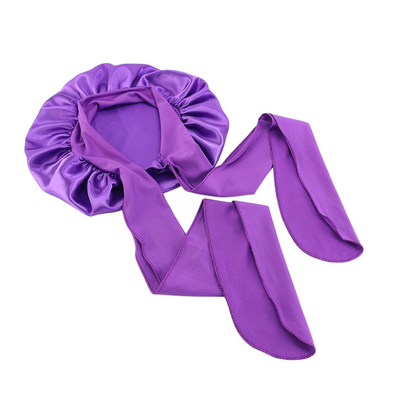 Wide Elastic Band Women Bonnet Long Hair Silk Bonnet for Curly Braids Tie Sleeping Satin Bonnets