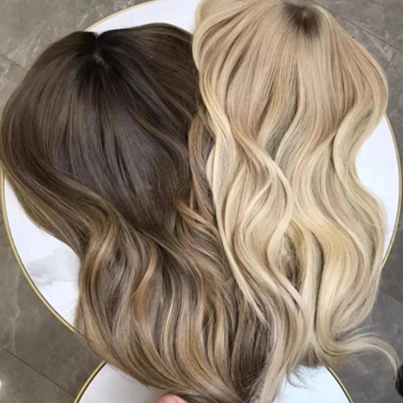 Luxury 100% European Human Hair Bright Copper ash warm blonde Silk Top Clip In Hairpiece Hand Tied 6*8 7*9 Silk Base Topper