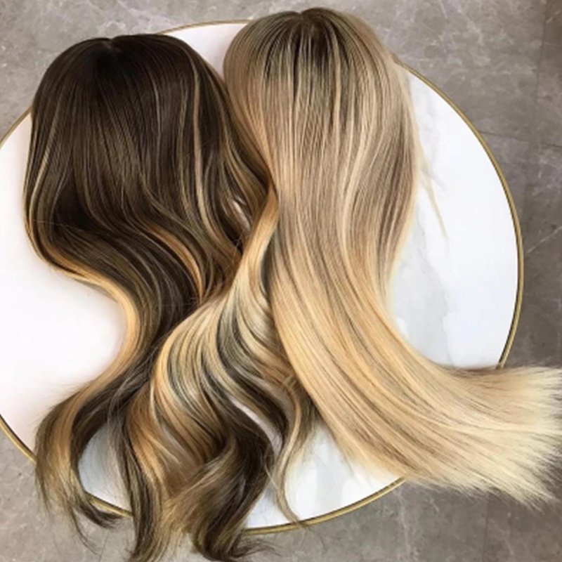 Luxury 100% European Human Hair Bright Copper ash warm blonde Silk Top Clip In Hairpiece Hand Tied 6*8 7*9 Silk Base Topper