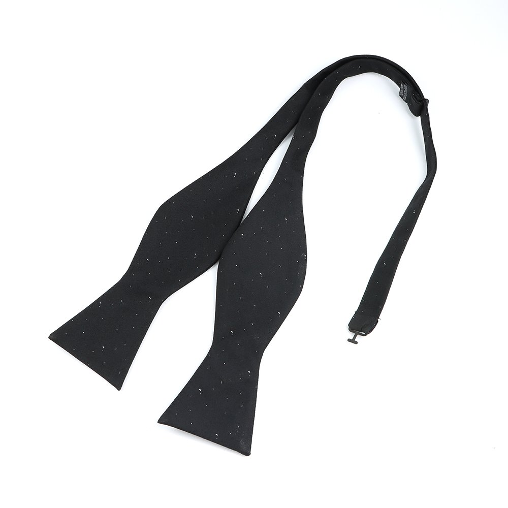 Solid Dark Color Houndstooth Polyester Woven Men Butterfly Self Bow Tie Handmade BowTie