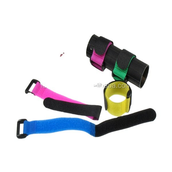Top Sale Chinese suppliers High Quality Low Price Strong Customized Hook and Loop Cable Ties with Plastic or Iron Buckle