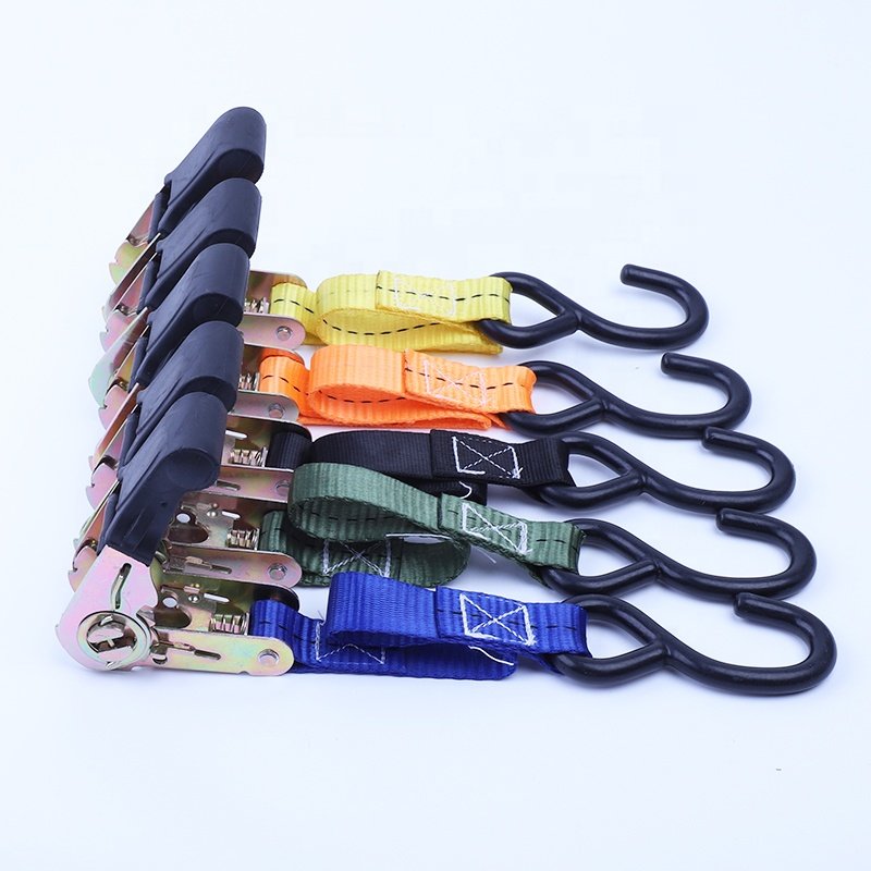 25mm Ratchet Tie Down Strap Lashing Tension Belt Cargo Heavy Duty Ratchet Straps With S Hook
