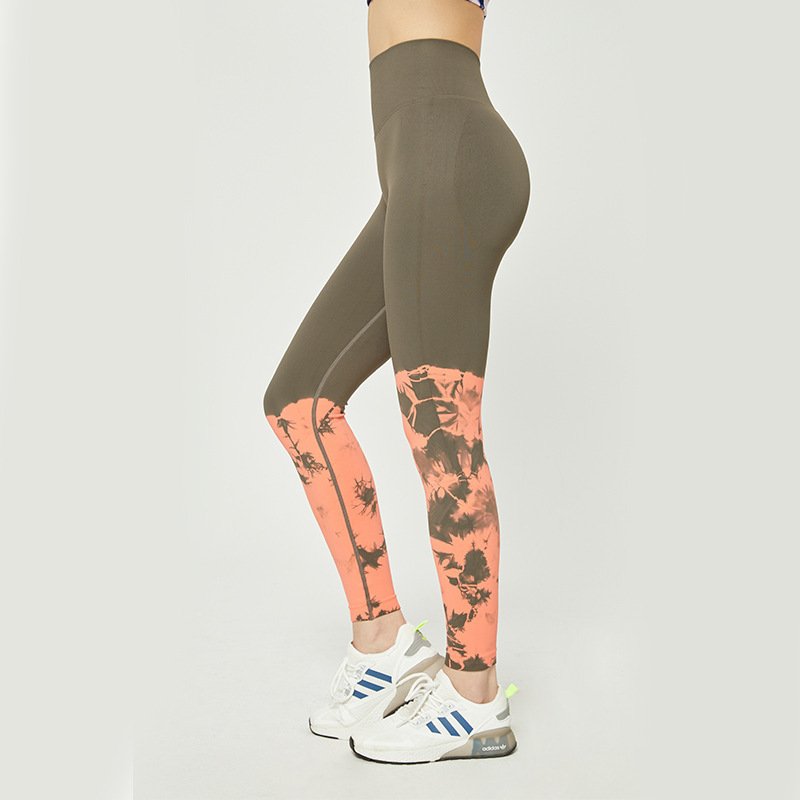 New Design Yoga Leggings Women Fitness Tie Dye Sexy Peach High Waist Scrunch Butt High Elastic Breathable Sports Pants for Women
