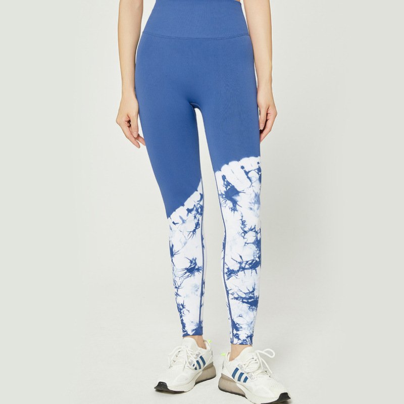 New Design Yoga Leggings Women Fitness Tie Dye Sexy Peach High Waist Scrunch Butt High Elastic Breathable Sports Pants for Women