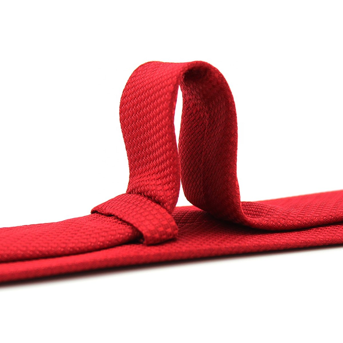Shengzhou Necktie Factory Handmade Microfiber Polyester Custom Woven Fashion Wholesale Slim Skinny Solid Color Men's Red Tie