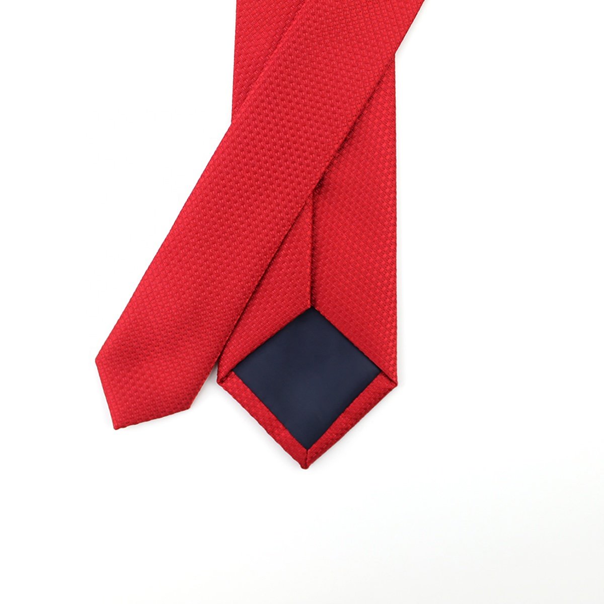Shengzhou Necktie Factory Handmade Microfiber Polyester Custom Woven Fashion Wholesale Slim Skinny Solid Color Men's Red Tie