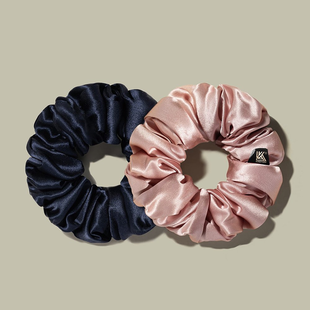 Wholesale 16 19 22mm silk hair ties elastic soft luxury plain custom logo 100% mulberry silk scrunchies