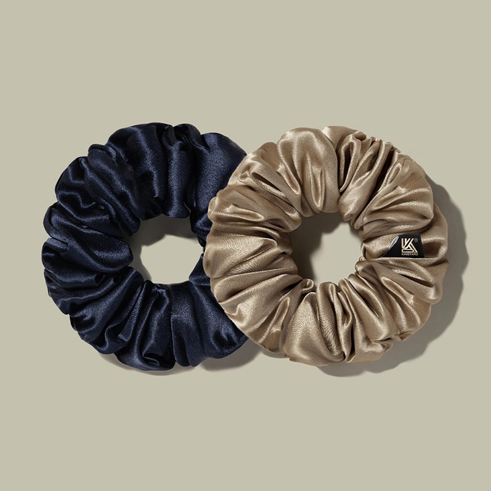 Wholesale 16 19 22mm silk hair ties elastic soft luxury plain custom logo 100% mulberry silk scrunchies