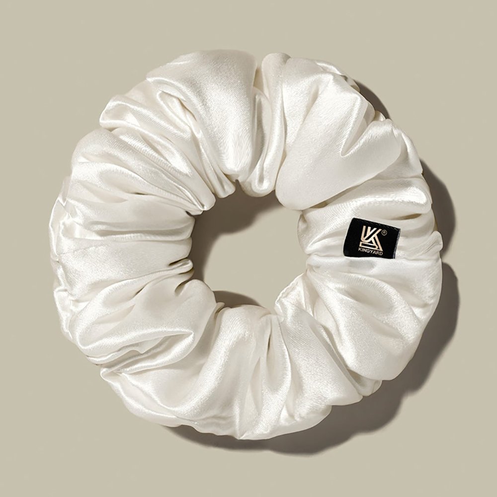 Wholesale 16 19 22mm silk hair ties elastic soft luxury plain custom logo 100% mulberry silk scrunchies