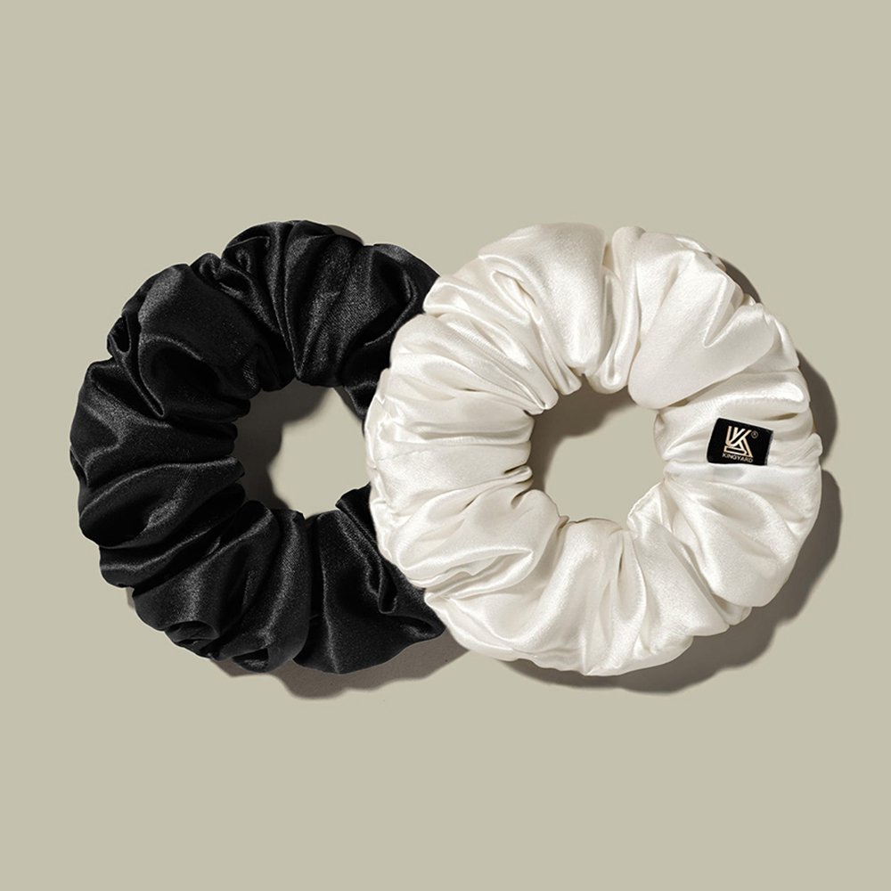 Wholesale 16 19 22mm silk hair ties elastic soft luxury plain custom logo 100% mulberry silk scrunchies