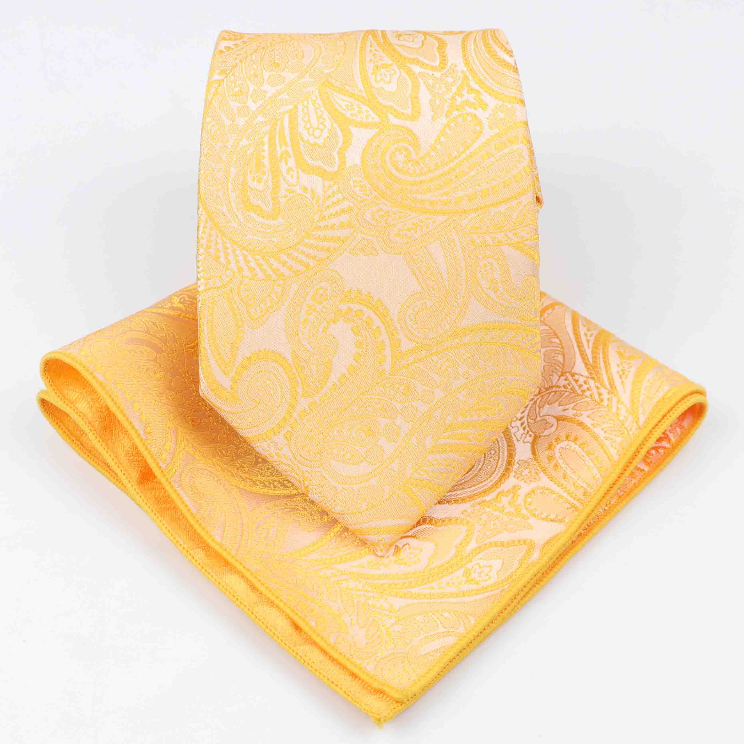 Mens Formal Paisley Polyester Pocket Square Tie Handkerchief Necktie Ties Lots Two Piece Set
