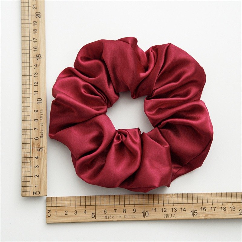 Wholesale Sweet Cute Pink Red Solid Color Huge Large Oversized XXL 18CM Hair Ties Accessories Girls Women Silk Satin Scrunchies