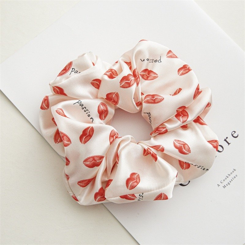 Wholesale Sweet Cute Pink Red Solid Color Huge Large Oversized XXL 18CM Hair Ties Accessories Girls Women Silk Satin Scrunchies