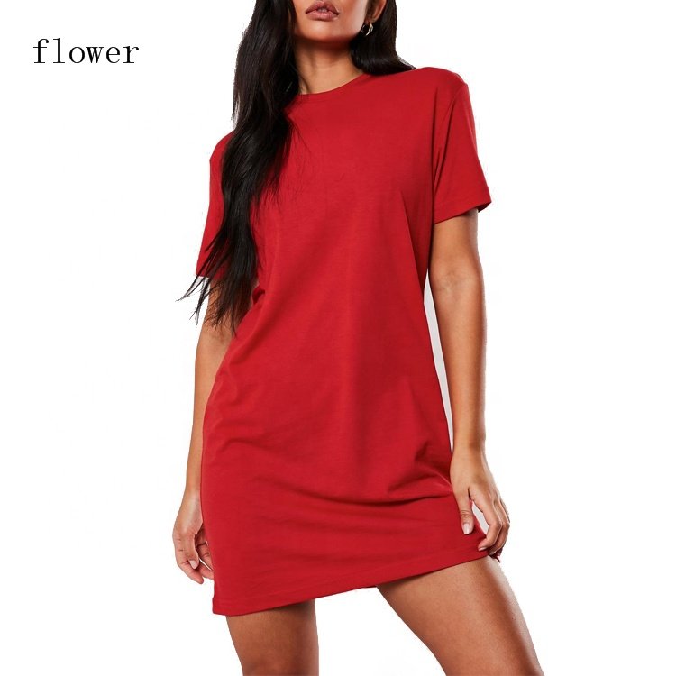 High quality 100% cotton custom-made logo ladies casual oversized ladies T-shirt dress Ms T-shirt