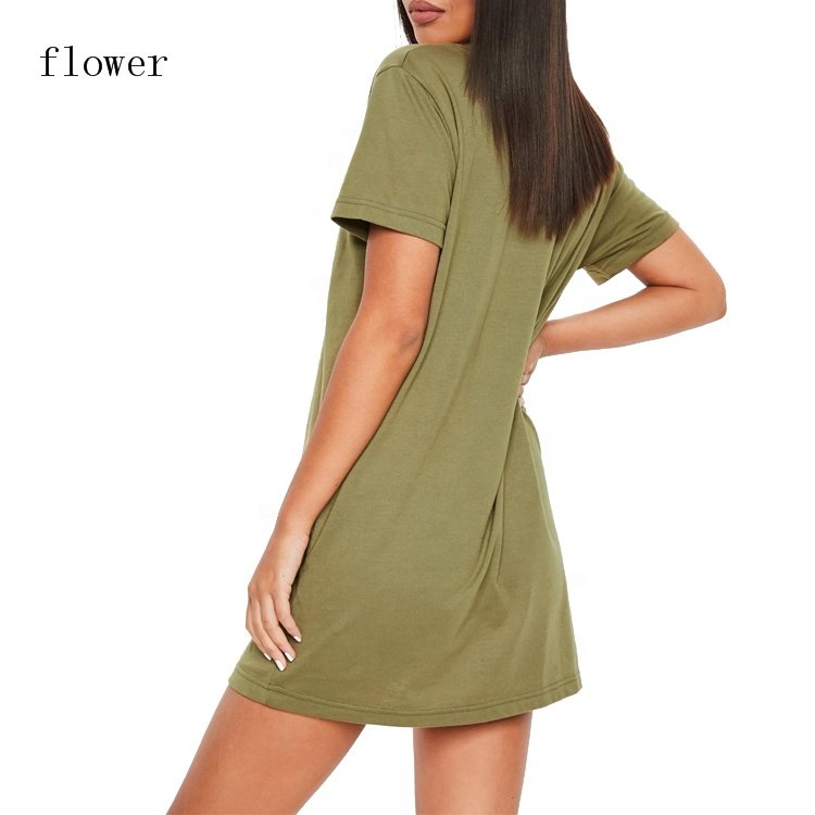 High quality 100% cotton custom-made logo ladies casual oversized ladies T-shirt dress Ms T-shirt