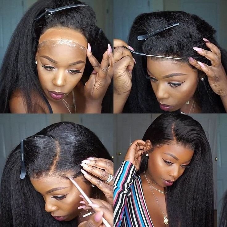 360 Cheap Lace Front Wig Virgin Indian Kinky Straight 360 Full Lace Wig Yaki 360 Lace Frontal Human Hair Wig