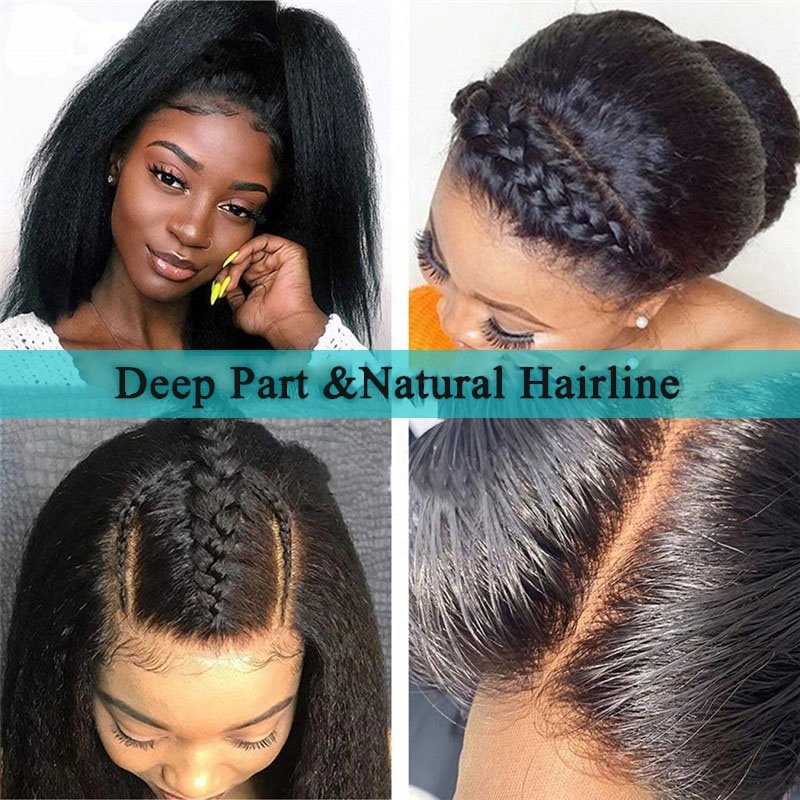 360 Cheap Lace Front Wig Virgin Indian Kinky Straight 360 Full Lace Wig Yaki 360 Lace Frontal Human Hair Wig