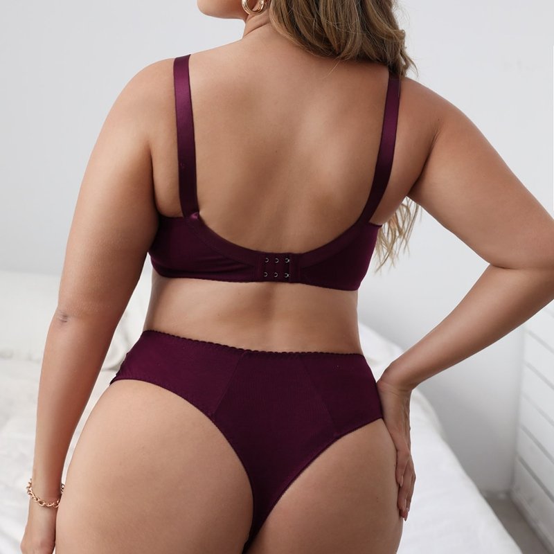 RTS Cotton Lingerie Set Bra and Thong For Women Plus Size Bra set with steel ring Underwear Set