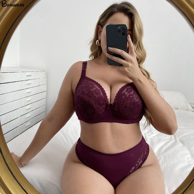 RTS Cotton Lingerie Set Bra and Thong For Women Plus Size Bra set with steel ring Underwear Set
