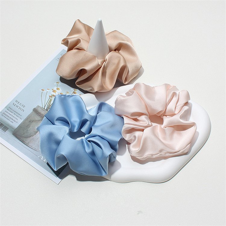 6 colors large 13CM Satin Hair Tie hair ring solid color fashion plate rubber band adult hair accessories ribbon