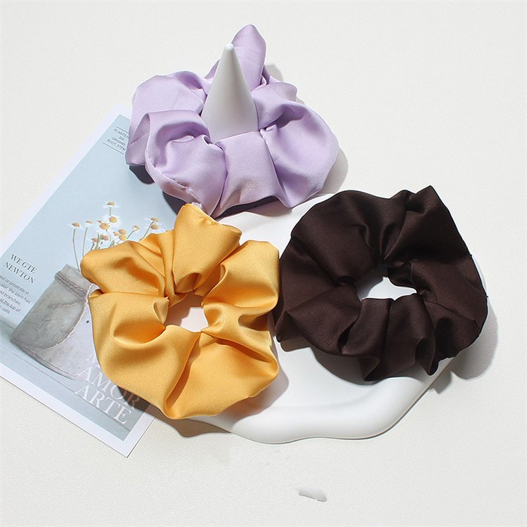 6 colors large 13CM Satin Hair Tie hair ring solid color fashion plate rubber band adult hair accessories ribbon