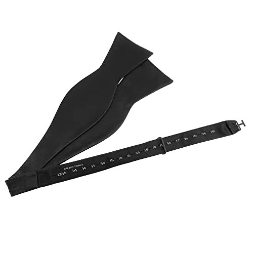 100% Satin Fabric in Plain Black Self-Tie Bow Tie Made from Matt Polyester