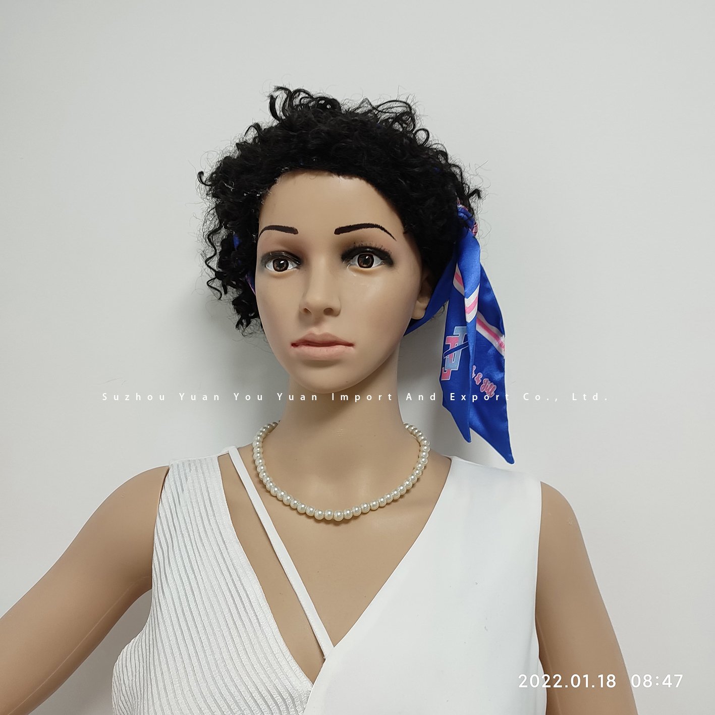 Wholesale Jack and Jill Greek Letters woman fake silk narrow flower scarf bag tie hair band