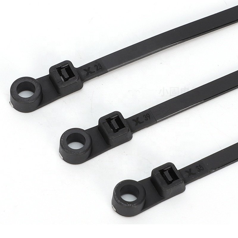 16 Inch Mounting Cable Tie Pack of 100 Black 400*7.6mm 120lbs Mountable Cable Ties