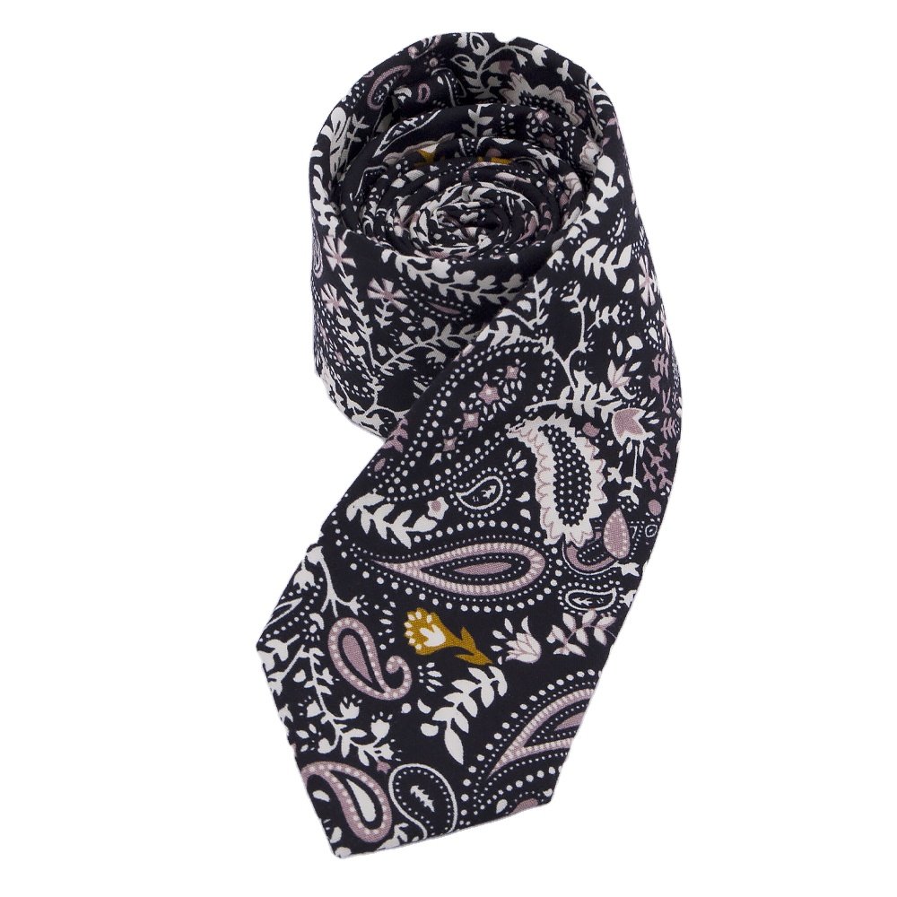 RunLin Factory Wholesale Digital Printing Paisley Floral China Business Premium Cotton Men Ties