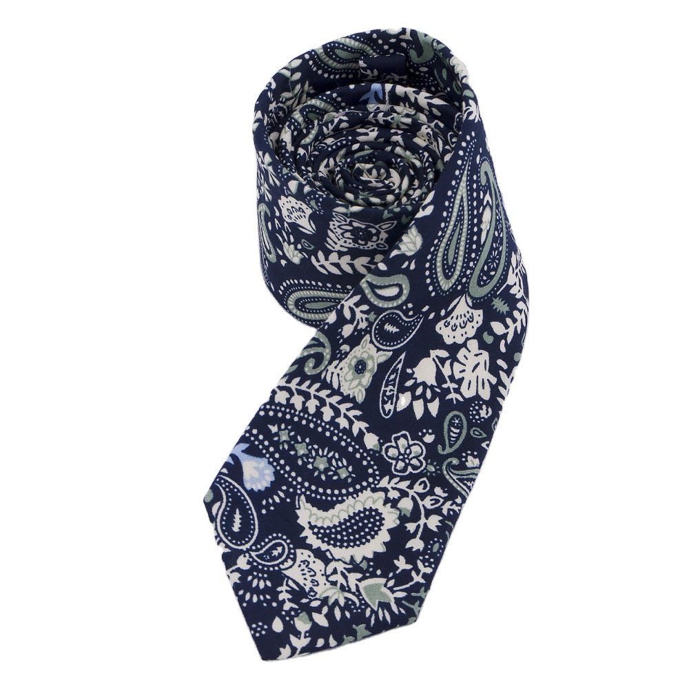 RunLin Factory Wholesale Digital Printing Paisley Floral China Business Premium Cotton Men Ties