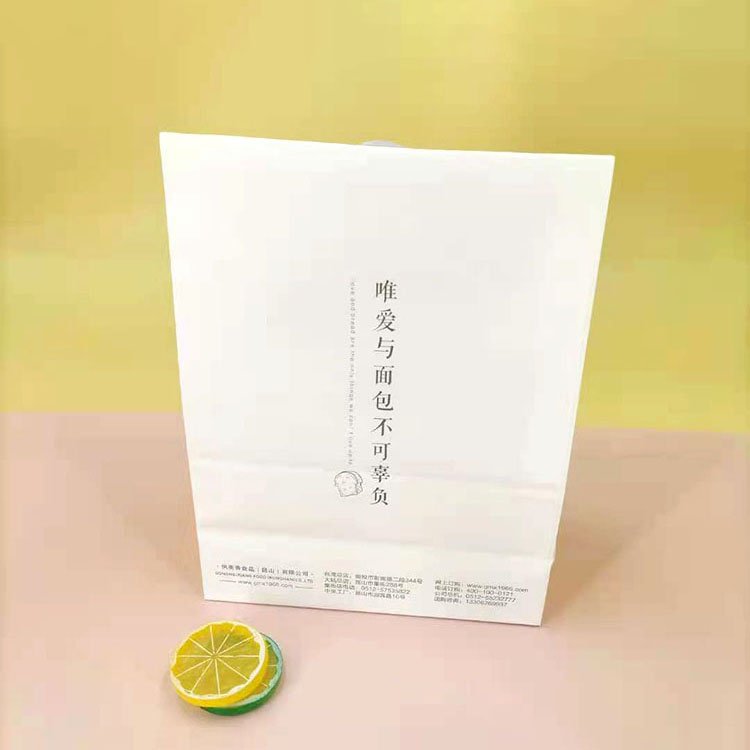 Paper Bread Packaging Bag White Kraft Bakery Pouch With Window Tin Tie Tab Pouches