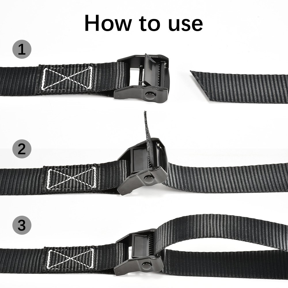 1.5" 38mm 650kg Break Strength Light Aluminum Black E-Coated Quick Cam Lock Buckle Tie Down Strap for Cargo Transport