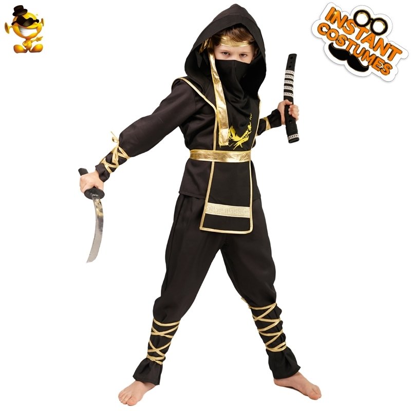Gloden Dragon Ninja Costumes Halloween Party Fancy Dress Cosplay Ninja Costume For Children