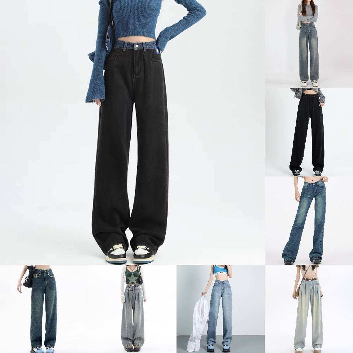 Europe and the United States newly arrived wholesale jeans for women's mid-waist slim jeans